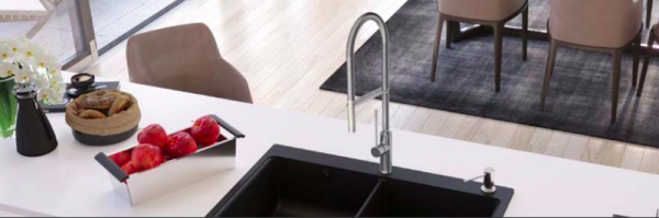 Granitspüle Küchenspüle Granit Einbauspüle Spülbecken Spüle mit Doppelbecken inkl. Drehexcentergarni