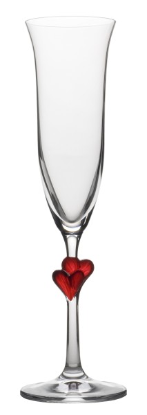 Champagnerglas L`AMOUR rot - Set mit 6 Gläsern