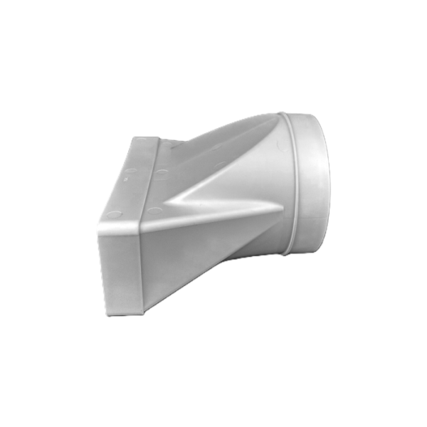 Übergangsstück Flach/Rund Ø 150 mm Kunststoff weiß