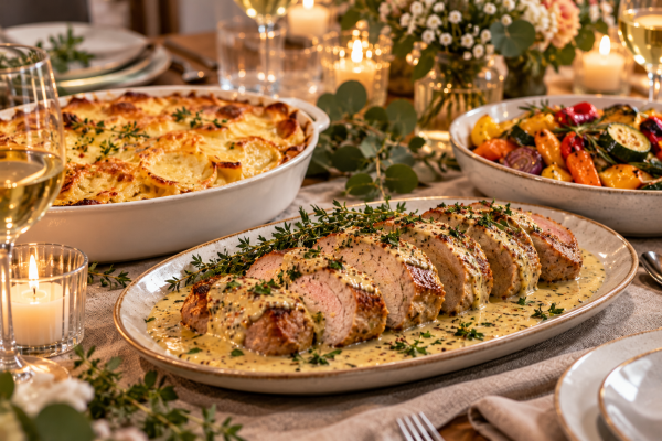 geburtstagsessen-schweinefilet-kraeuter-senf-sauce-kartoffelgratin