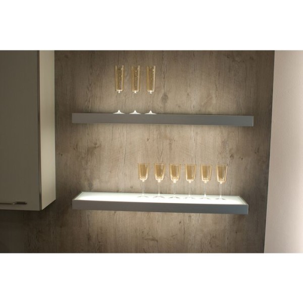 Denver Snite LED Glasbodenleuchte 1200 mm Edelstahlfarben – beidseitige Wand- und Bodenleuchte mit 1